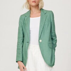 Madewell Oversized Linen Blazer in Green Size Medium - Larsen Style